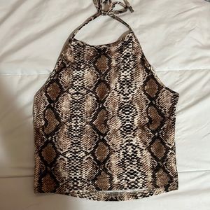 Snake Print Halter Top